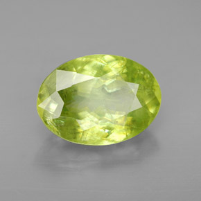3,86 ctw natürlicher grüner Sphen, Oval Schliff, SI