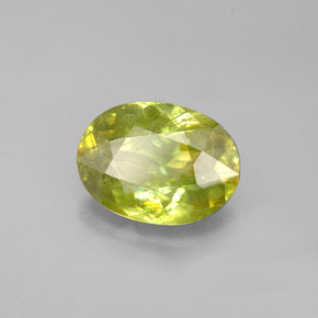 2,98 ctw natürlicher grüner Sphen, Oval Schliff, SI