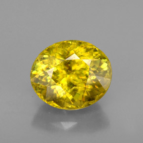 9,17 ctw natürlicher gelb-gold Sphene, Oval Schliff, VS