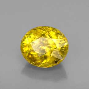 9,17 ctw natürlicher gelb-gold Sphene, Oval Schliff, VS