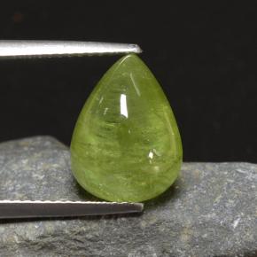 6,90 ctw natürlicher grüner Sphen, Birnenform, Lichtdurchlässig