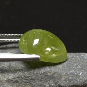 6,90 ctw natürlicher grüner Sphen, Birnenform, Lichtdurchlässig