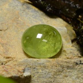 5,04 ctw natürlicher grüner Sphen, Oval Schliff, Lichtdurchlässig