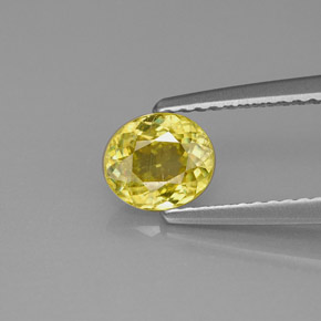 0,75 ctw natürlicher gelber Sphen, Oval Schliff, VS