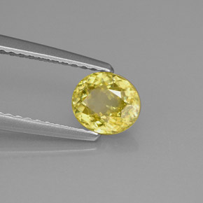 0,75 ctw natürlicher gelber Sphen, Oval Schliff, VS