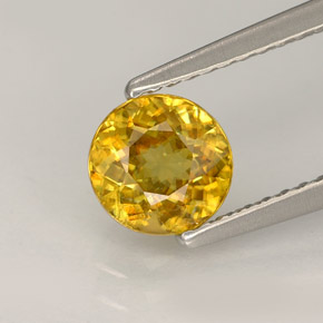 9,17 ctw natürlicher gelb-gold Sphene, Rund Schliff, VS