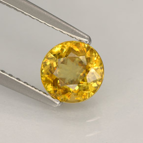 9,17 ctw natürlicher gelb-gold Sphene, Rund Schliff, VS