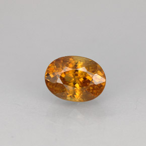 0,99 ctw natürlicher orangefarbener Sphen, Oval Schliff, VS