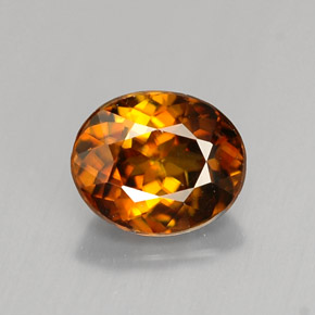 1,12 ctw natürlicher orangefarbener Sphen, Oval Schliff, VS
