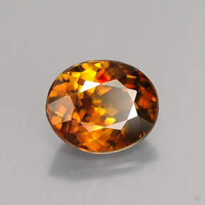 1,12 ctw natürlicher orangefarbener Sphen, Oval Schliff, VS