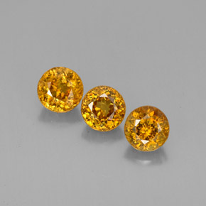  ct natürliche orangefarbener Sphen-Edelsteine, Rundschliff, VS