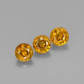  ct natürliche orangefarbener Sphen-Edelsteine, Rundschliff, VS