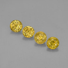  ct natürliche Gold Sphen-Edelsteine, Rundschliff, VS