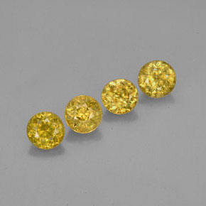  ct natürliche Gold Sphen-Edelsteine, Rundschliff, VS