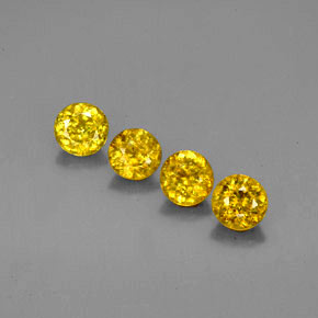  ct natürliche Gold Sphen-Edelsteine, Rundschliff, VS