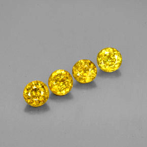  ct natürliche Gold Sphen-Edelsteine, Rundschliff, VS