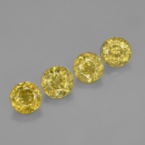  ct natürliche Gold Sphen-Edelsteine, Rundschliff, VS