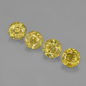  ct natürliche Gold Sphen-Edelsteine, Rundschliff, VS