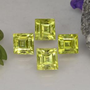 1,50 ct natürliche gelber Sphen-Edelsteine, Quadrat, VS-SI