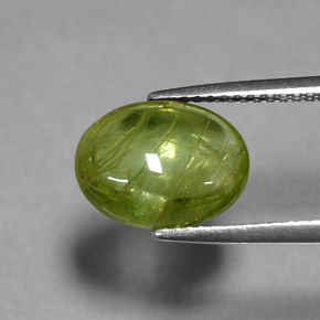 3,57 ctw natürlicher grüner Sphen, Transparent, Transparent / Lichtdurchlässig