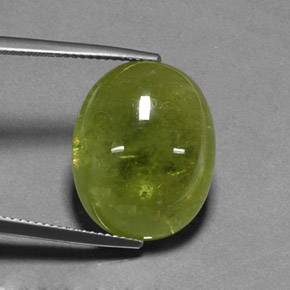 21,01 ctw natürlicher grüner Sphen, Oval Schliff, Lichtdurchlässig