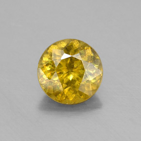 0,74 ctw natürlicher Gold Sphen, Rundschliff, SI