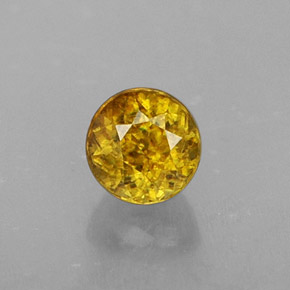 0,54 ctw natürlicher Gold Sphen, Rundschliff, VS