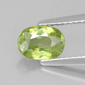 1,07 ctw natürlicher grüner Sphen, Oval Schliff, VVS-VS