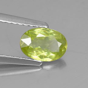 0,80 ctw natürlicher grüner Sphen, Oval Schliff, VS-SI