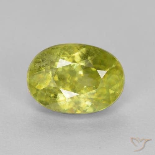 1.22ct Natürlicher Mittelgelb Sphene, Oval, VS-SI