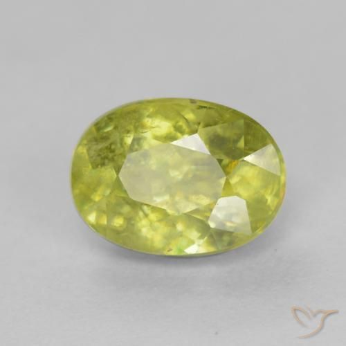 9,17 ctw natürlicher Mittelgelb Sphene, Oval, VS-SI