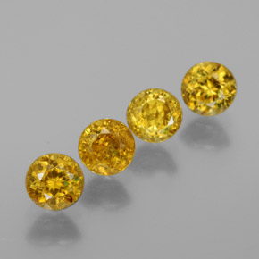  ct natürliche Gold Sphen-Edelsteine, Rundschliff, VS-SI