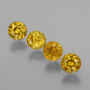  ct natürliche Gold Sphen-Edelsteine, Rundschliff, VS-SI