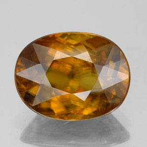 4,70 ctw natürlicher orangefarbener Sphen, Oval Schliff, VS-SI