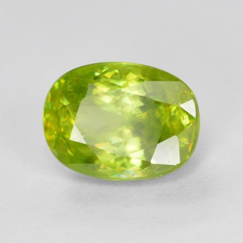 1,97 ctw natürlicher gelber Sphen, Oval Schliff, SI
