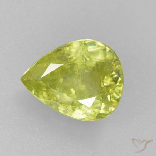 1.49ct Natürlicher Zitronengelb Sphene, Birnenform, SI