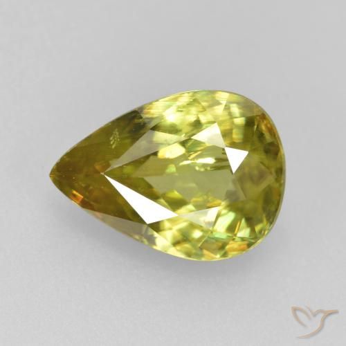 1.89ct Natürlicher Mittelgrün Sphene, Birnenform, VS