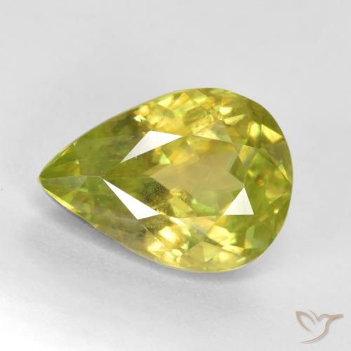 1.93ct Natürlicher Mittelgelb Sphene, Birnenform, VS