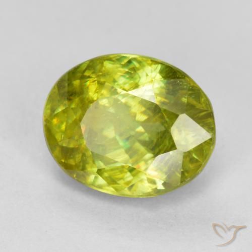 9,17 ctw natürlicher grün-gelb Sphene, Oval, SI