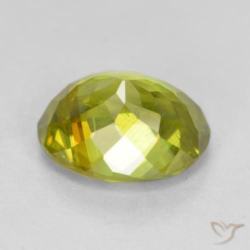 9,17 ctw natürlicher grün-gelb Sphene, Oval, SI
