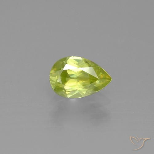 0.84ct Natürlicher Zitronengelb Sphene, Birnenform, VS