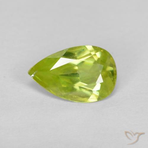 0.82ct Natürlicher hellgelb Sphene, Birnenform, VS