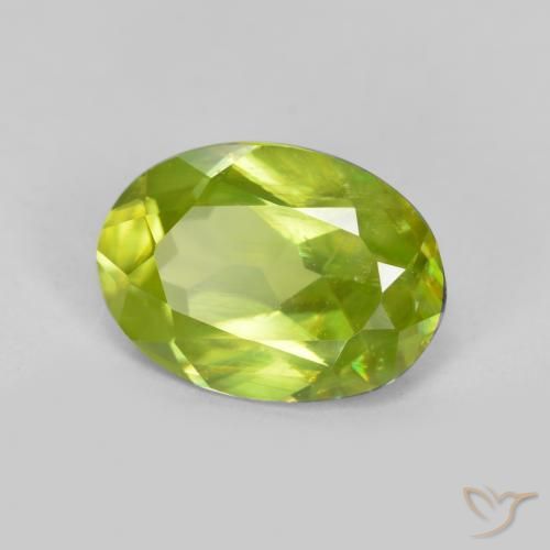 9,17 ctw natürlicher hellgrün Sphene, Oval, VS-SI