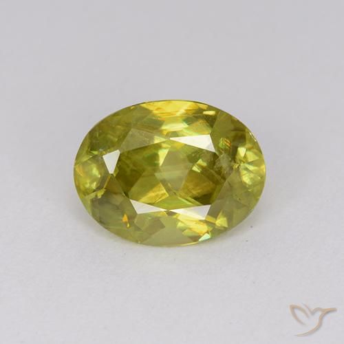 1.80ct Natürlicher Zitronengelb Sphene, Oval, SI