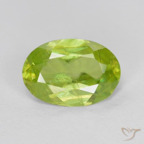 1.46ct Natürlicher hellgelb Sphene, Oval, SI