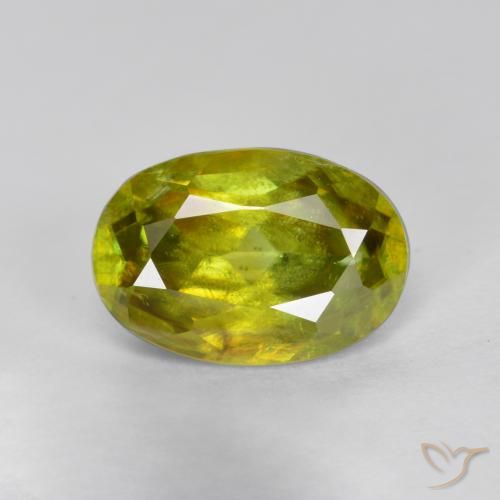 1.40ct Natürlicher Mittelgelb Sphene, Oval, SI