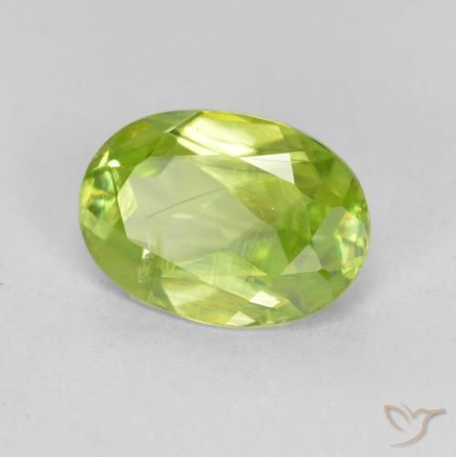 9,17 ctw natürlicher Lebendiges Gelbgrün Sphene, Oval, VS-SI