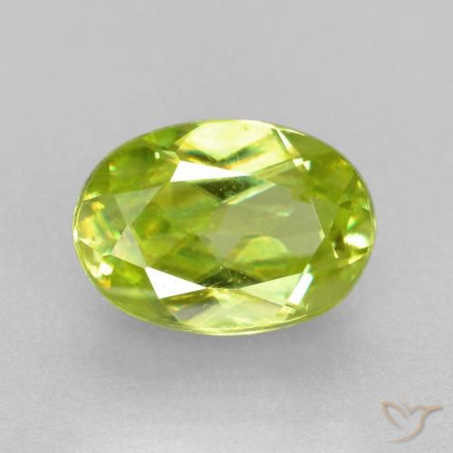 0.77ct Natürlicher hellgrün Sphene, Oval, VS