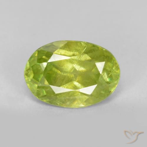 1.15ct Natürlicher hellgrün Sphene, Oval, SI