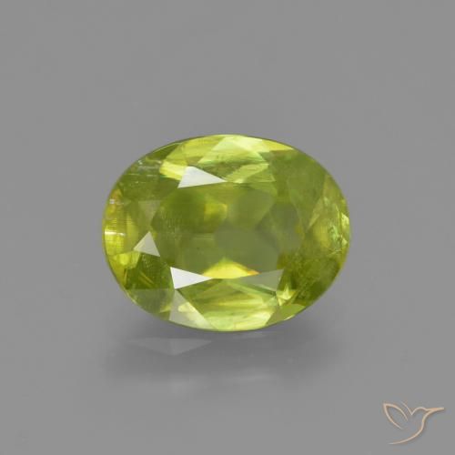 2.13ct Natürlicher Mittelgelb Sphene, Oval, SI